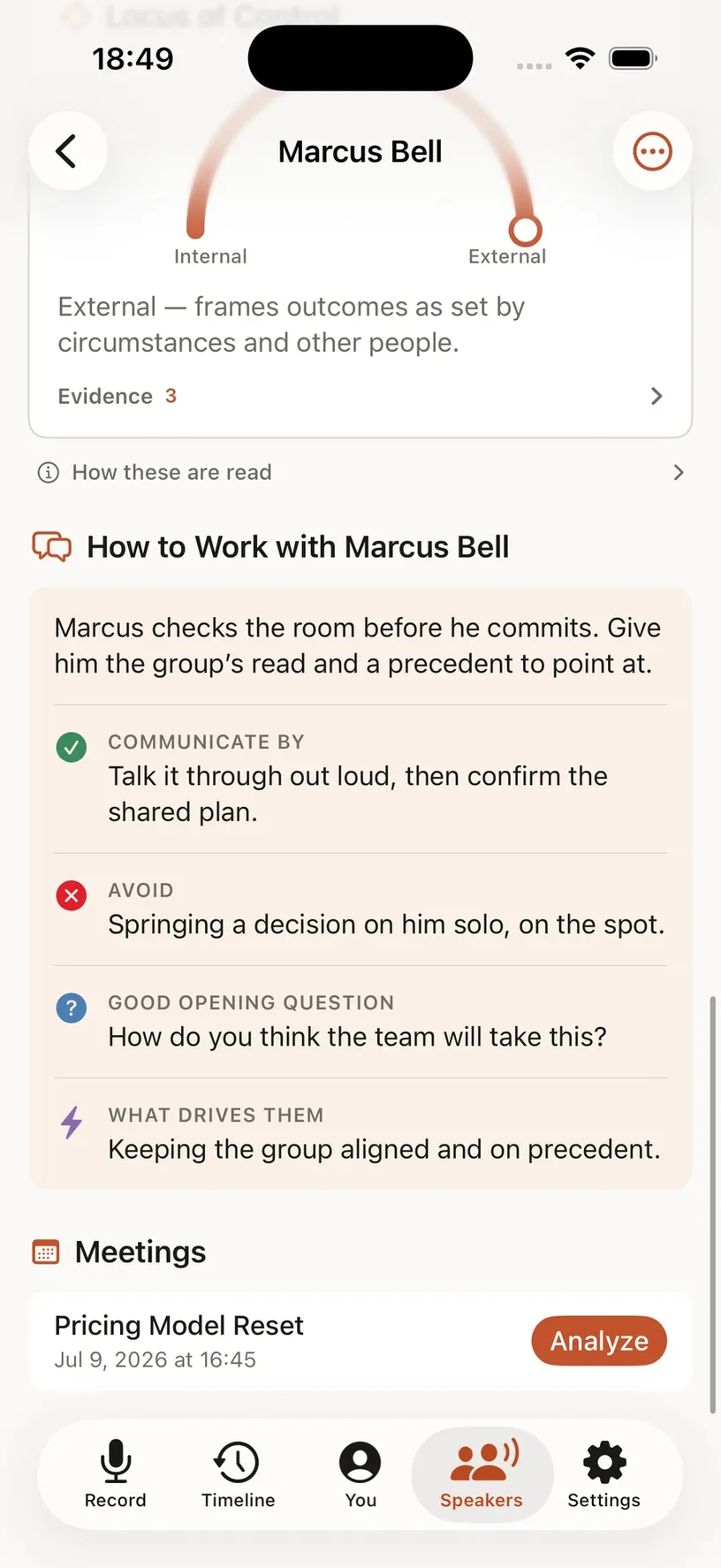James playbook for a person you meet: how to communicate, what to avoid, and a good opening question
