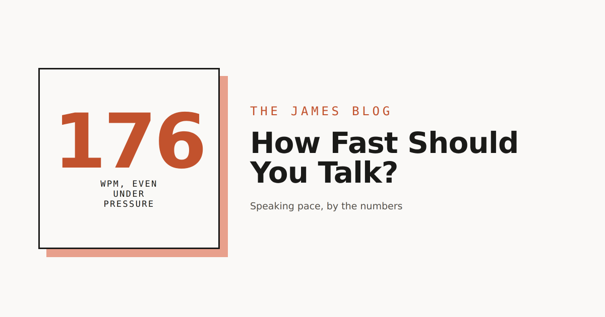 How Fast Should You Talk? Speaking Pace, by the Numbers